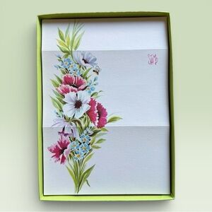 Vintage Tri-Fold Cardstock Self-Mailing Note Cards w/Gold Circular Seals